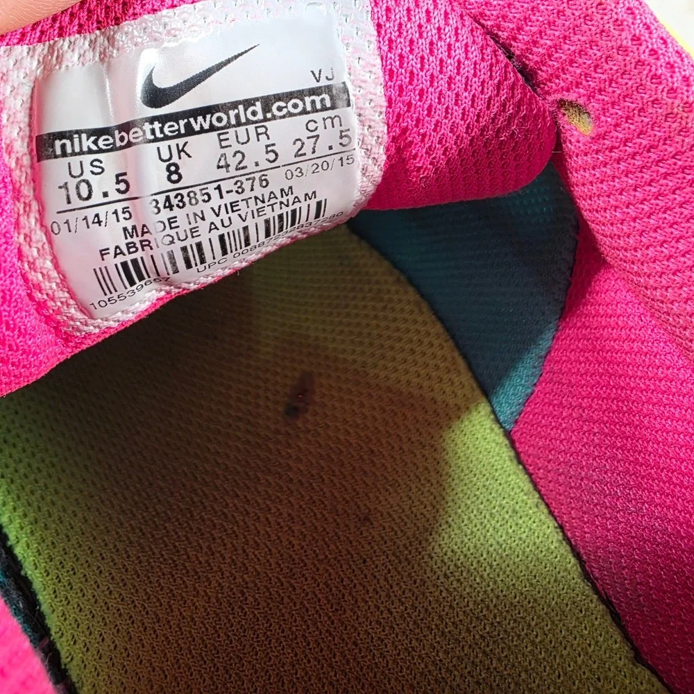 Nike Air Torch 4 Teal Neon Yellow Pink Running‎ Shoes 343851-376 Womens 10.5